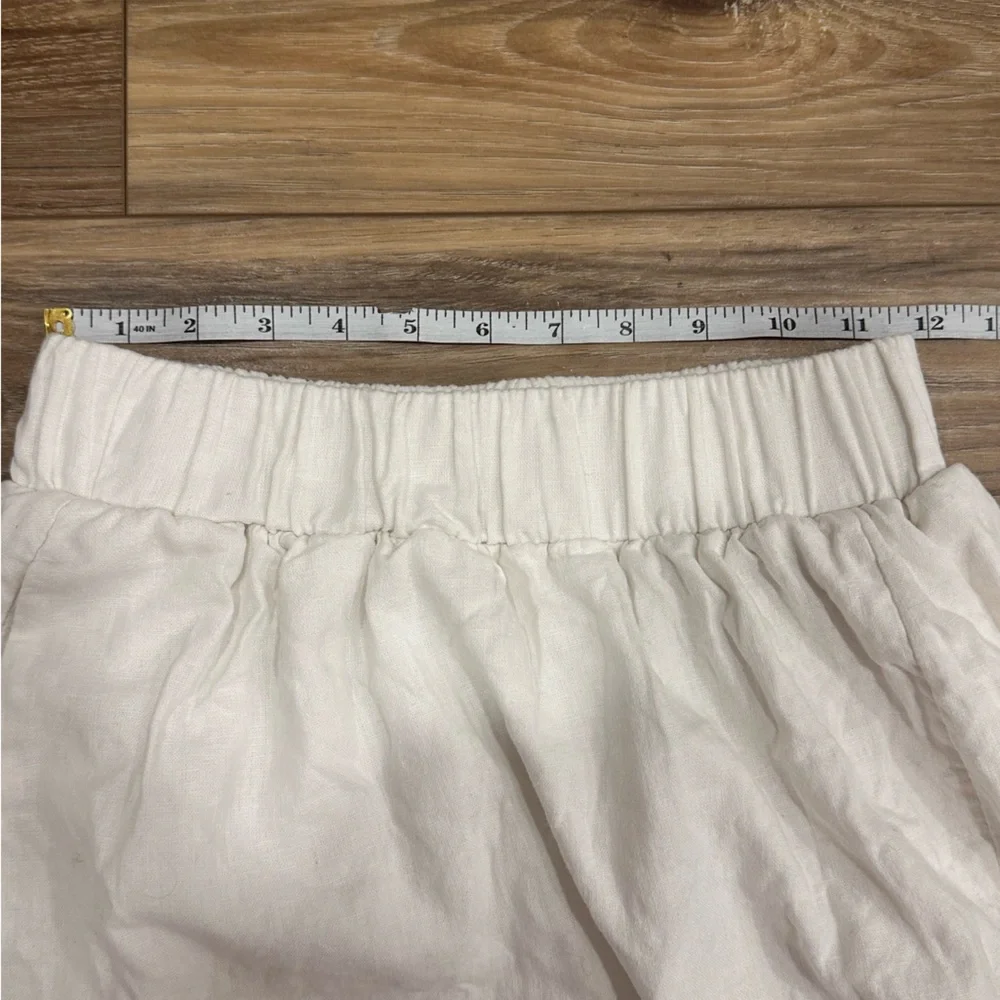 Abercrombie & Fitch Off White Ivory Linen Pull on Maxi Skirt with Slit XS - Picture 6 of 10